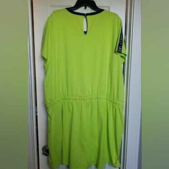 Calvin Klein Women's Shoulder LOGO Shorts ROMPER Lime Lime Green plus size 2X 3X - Picture 6 of 13